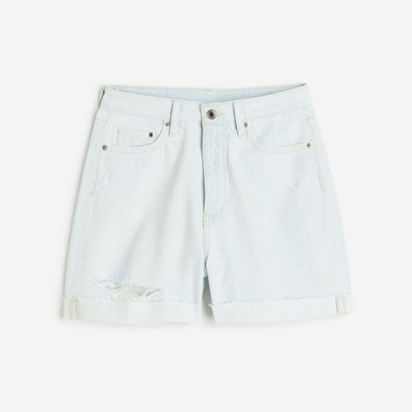 NWT H&M Mom Comfort Ultra High Denim Shorts size 8 - Picture 1 of 5